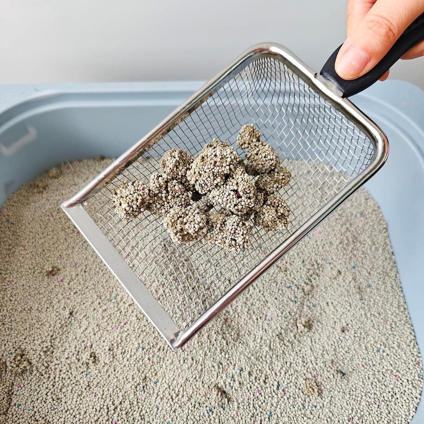 KOROI Chicken Poop Scooper - 2 Pack Chicken Coop Poop Scoop Shovel with 3.8mm & 5mm Mesh,Metal Chicken Coop Cleaning Tool,Sifting Rake for Chicken Litter, Sand, Poop | Chicken Supplies